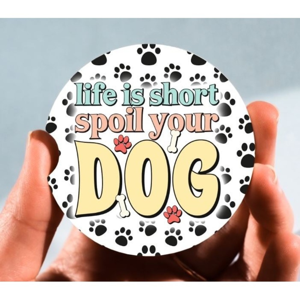Set‎ of 2 Car Coasters, Spoil Your Dog Car Coaster, Neoprene Car Coaster